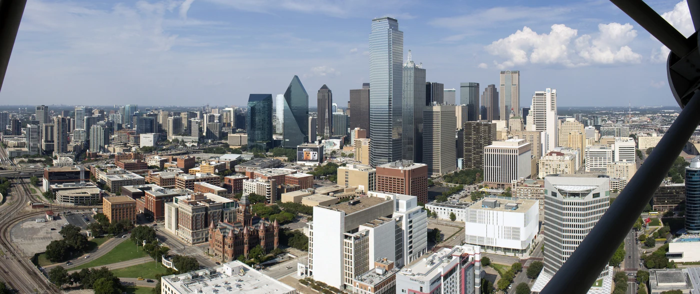 Downtown Dallas from Reunion Tower, September 2025